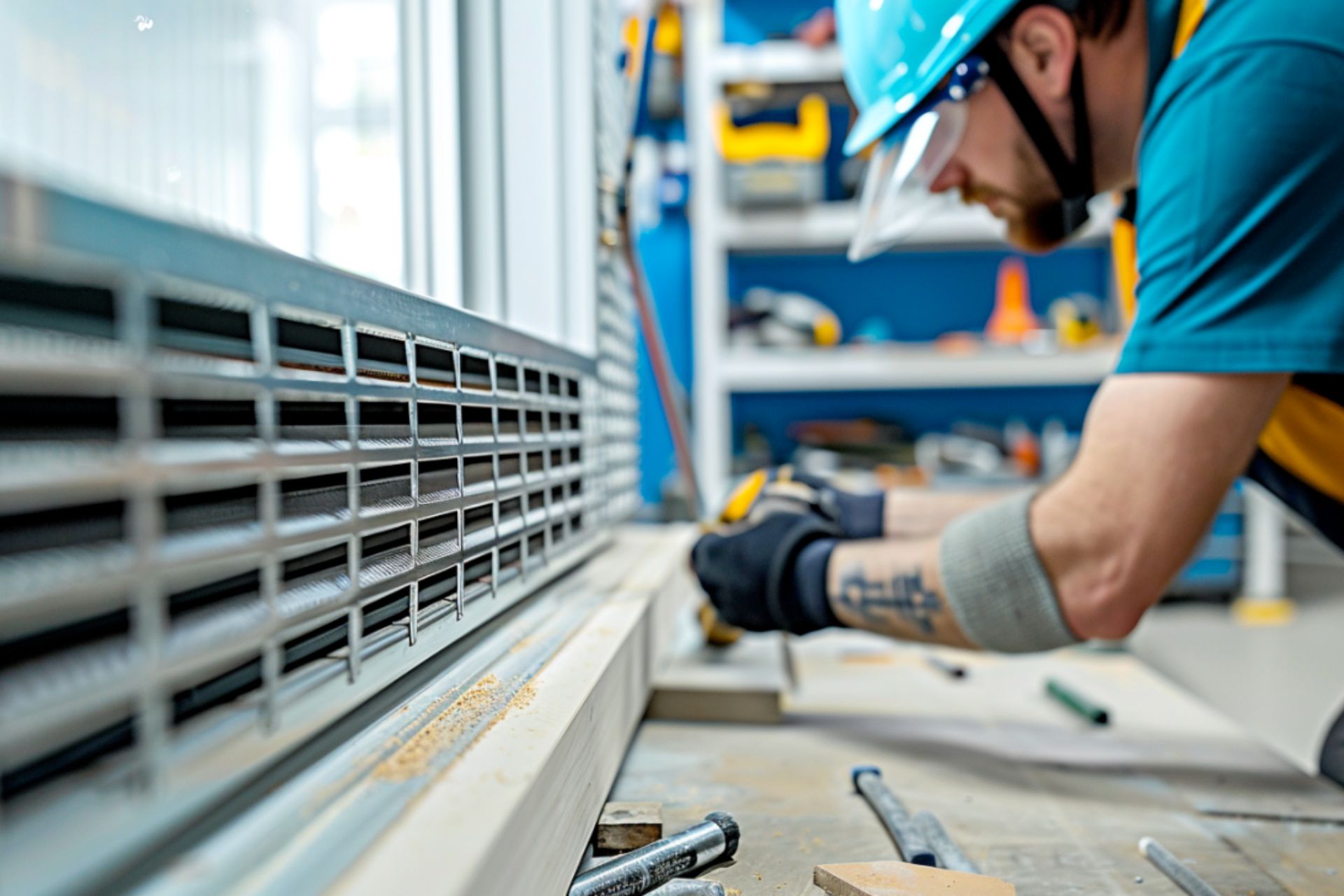 pose de grille de ventilation sur fenetre